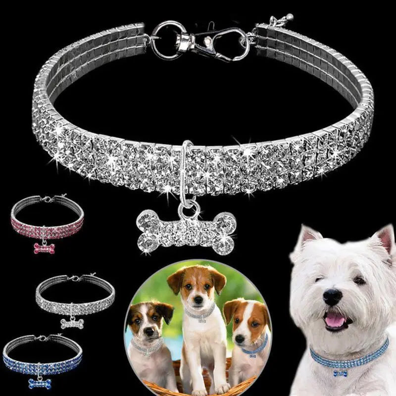 Bling Rhinestone Dog Collar Crystal Puppy Chihuahua Pet Dog Collars Leash For Small Medium Dogs Cats null