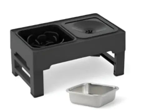 Dog Double Bowls Stainless Stand Adjustable Height Pets Feeding Dish Bowl Big Dog Elevated Food Water Feeders For Dogs  Pet Products null