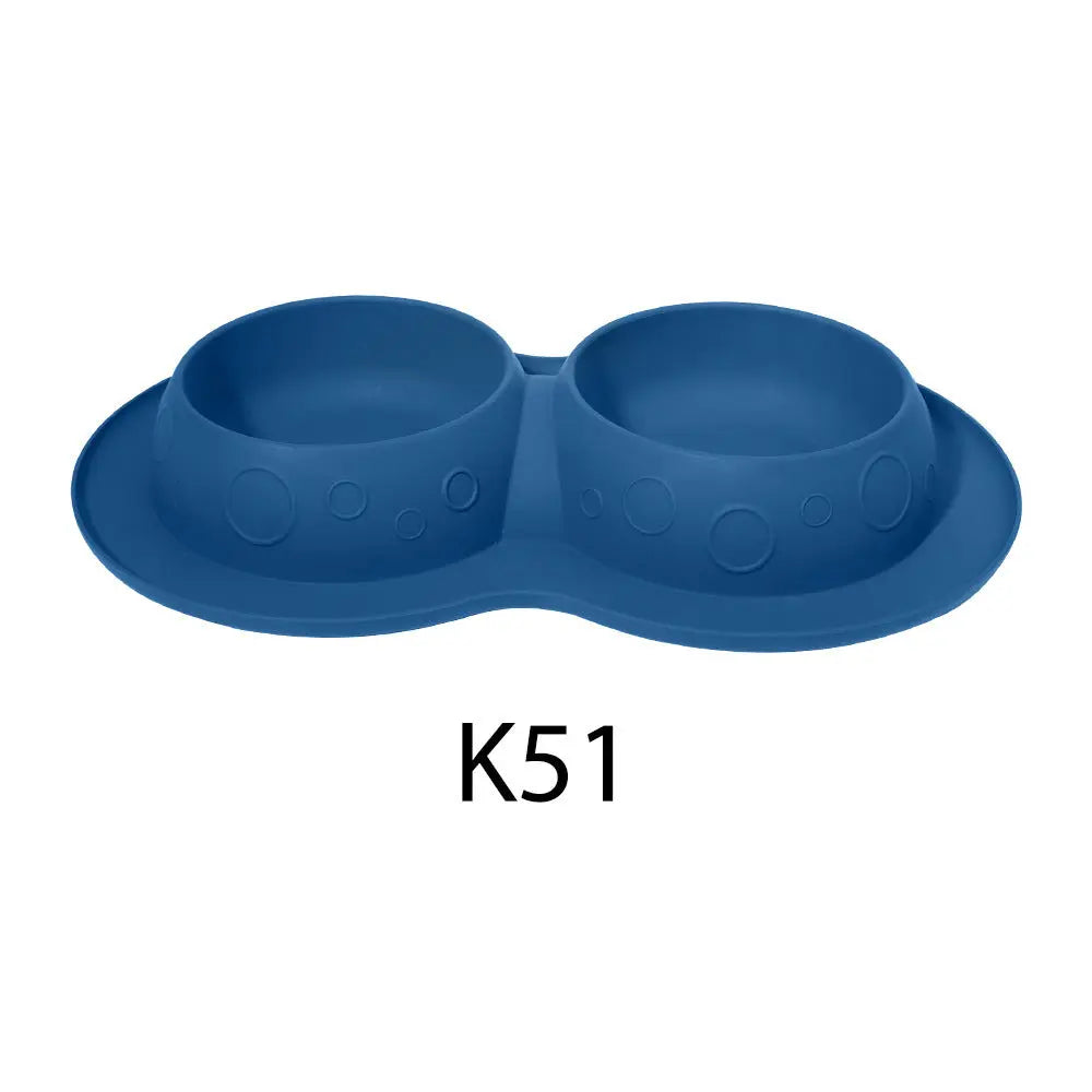 Pet Supplies Custom Non Slip Waterproof Silicone Water Food 2 In 1 Mat Pad Pet Bowls & Feeders null